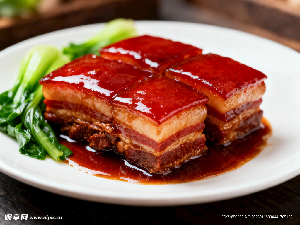 美味东坡肉摆盘精致