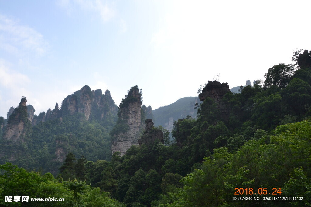 奇峰林立的山林景观