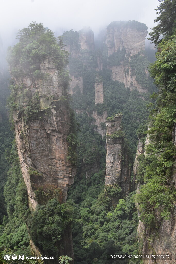 云雾缭绕的壮丽奇峰