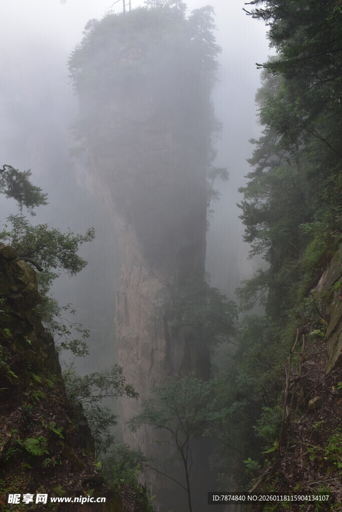 云雾缭绕的壮丽山间奇景