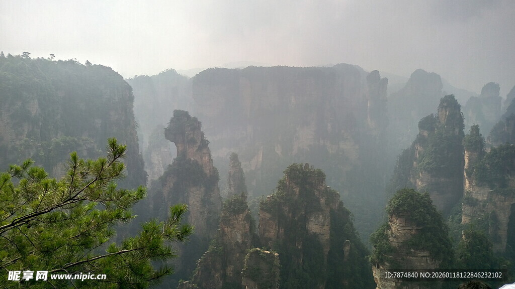 云雾缭绕的壮美张家界景观