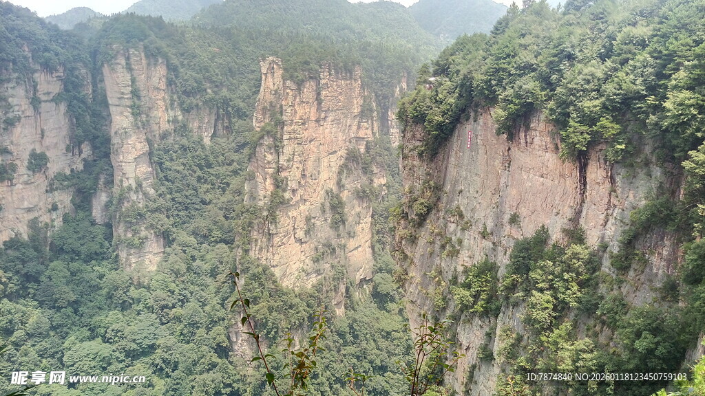 壮丽奇峰 绿意盎然的山景