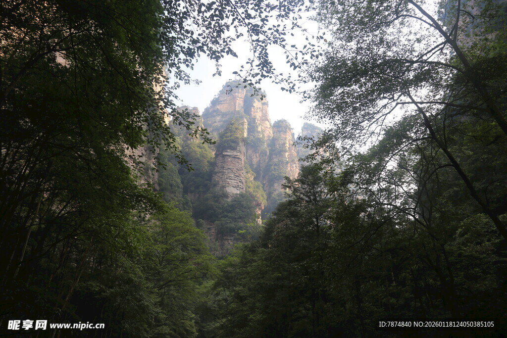 山林间的巍峨奇峰