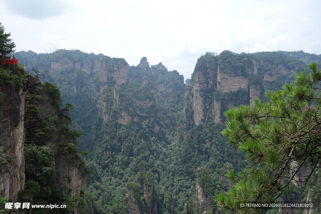 壮丽奇峰 绿意盎然的山景