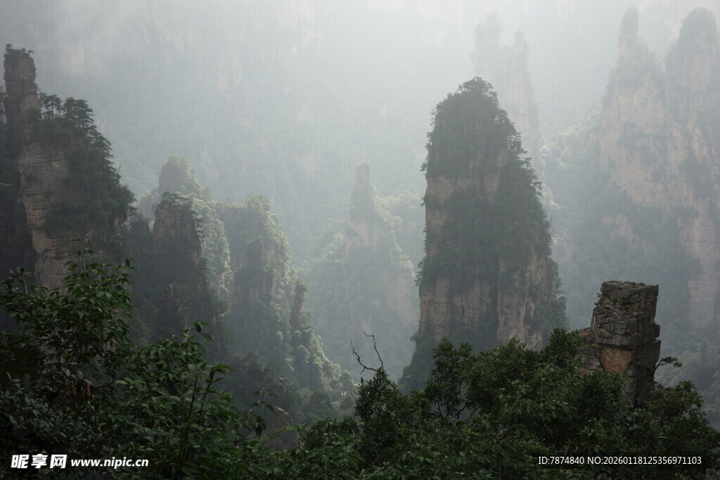 张家界奇峰云雾景观
