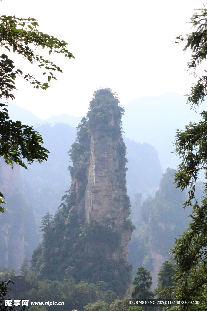 张家界奇峰 云雾缭绕美景