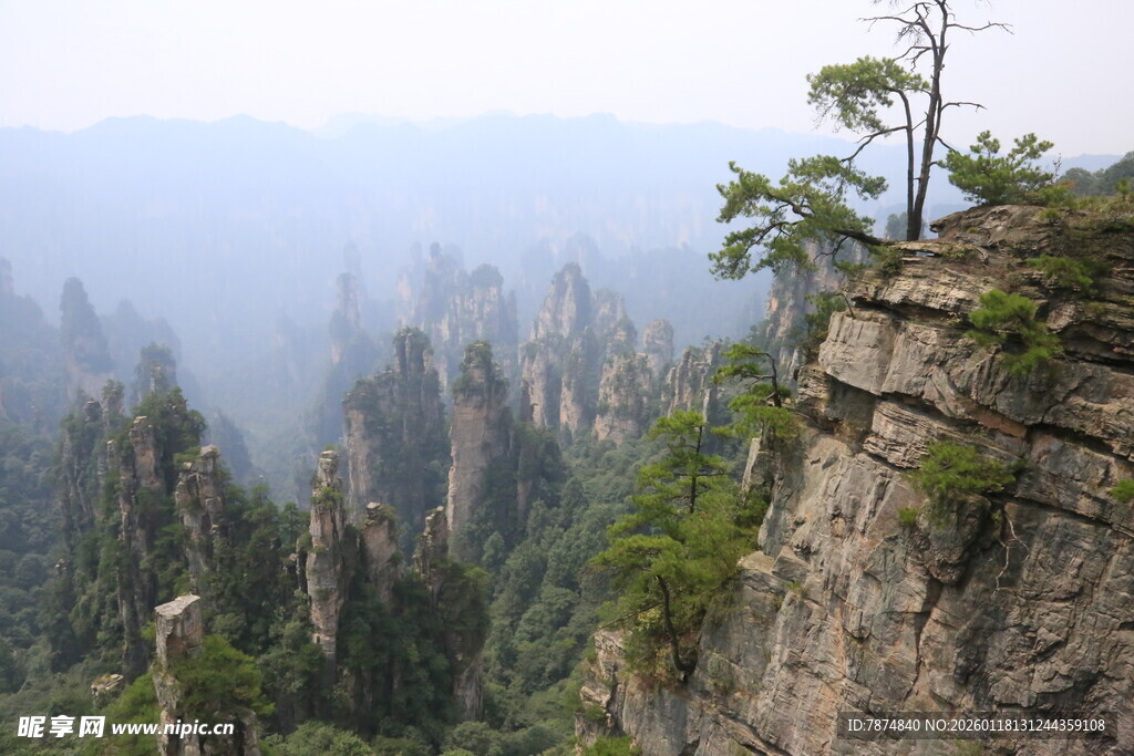 奇峰耸立的壮丽山间景色