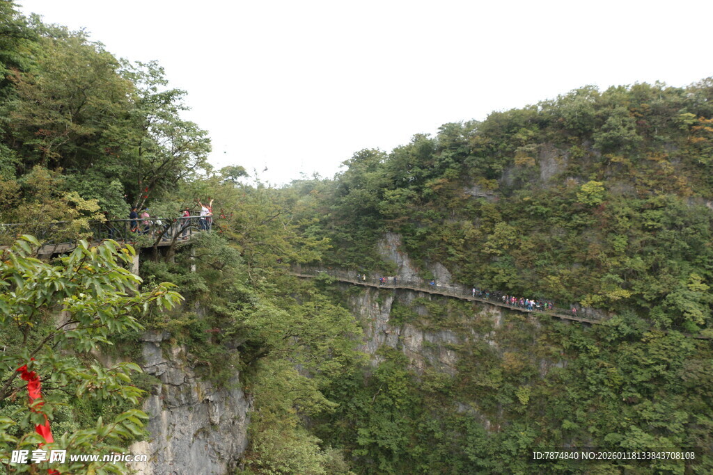 山间悬崖栈道景观