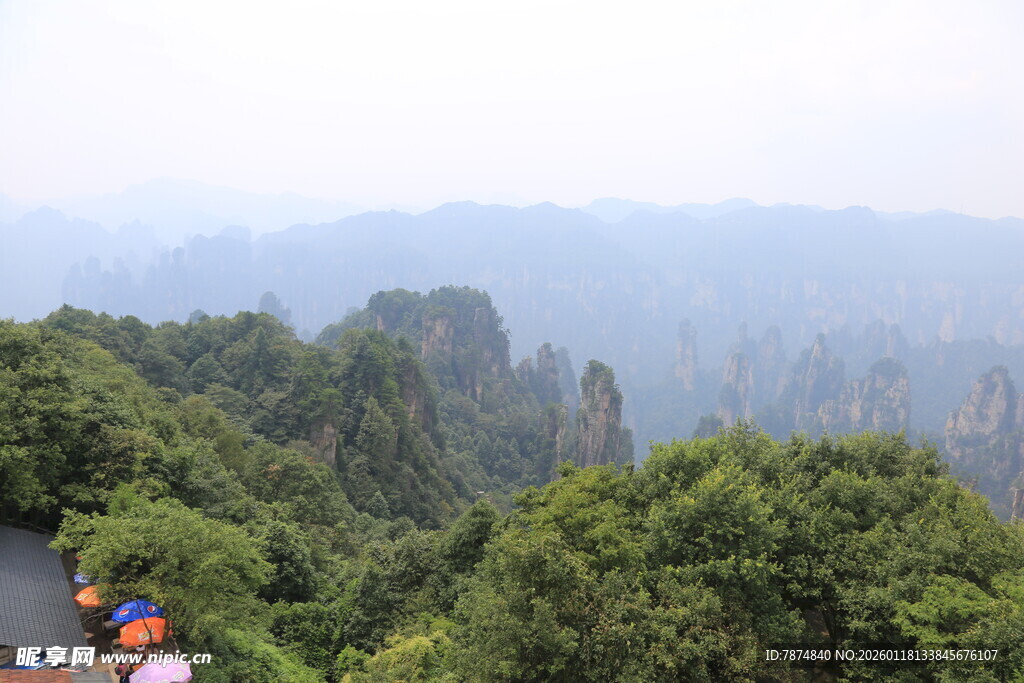 张家界山峦葱郁美景