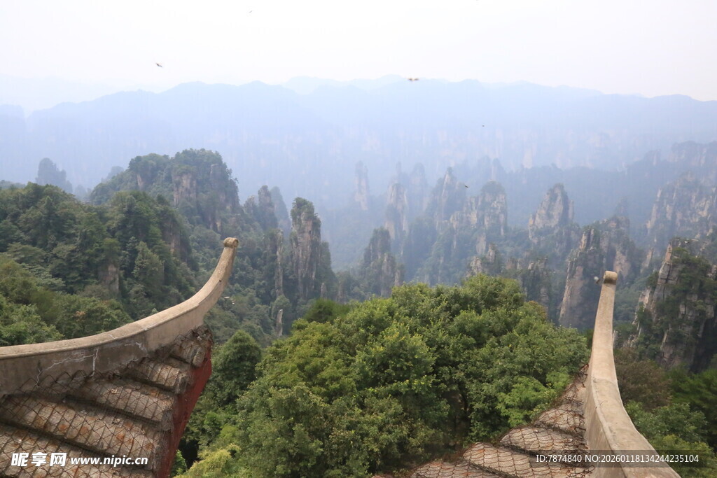 俯瞰张家界奇峰景色