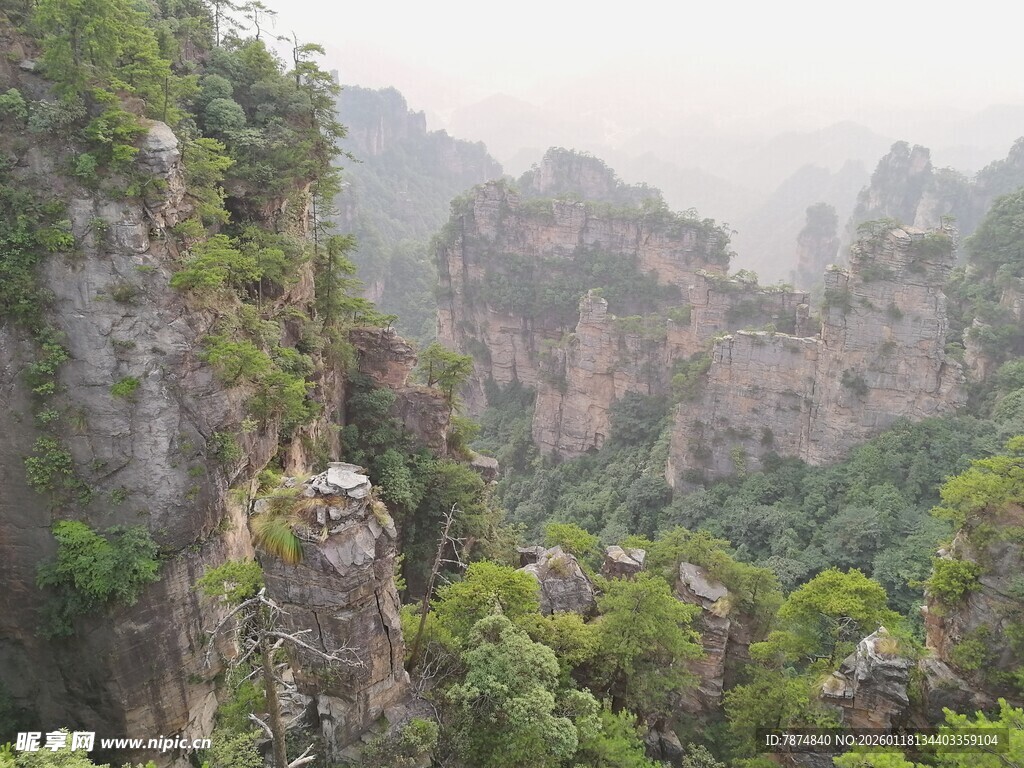 奇峰林立的山林景观