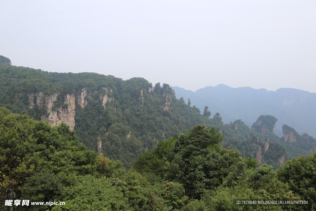 壮丽山峦间的葱郁景致