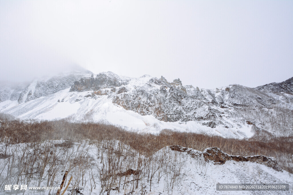 雪山雪景壮丽自然景观