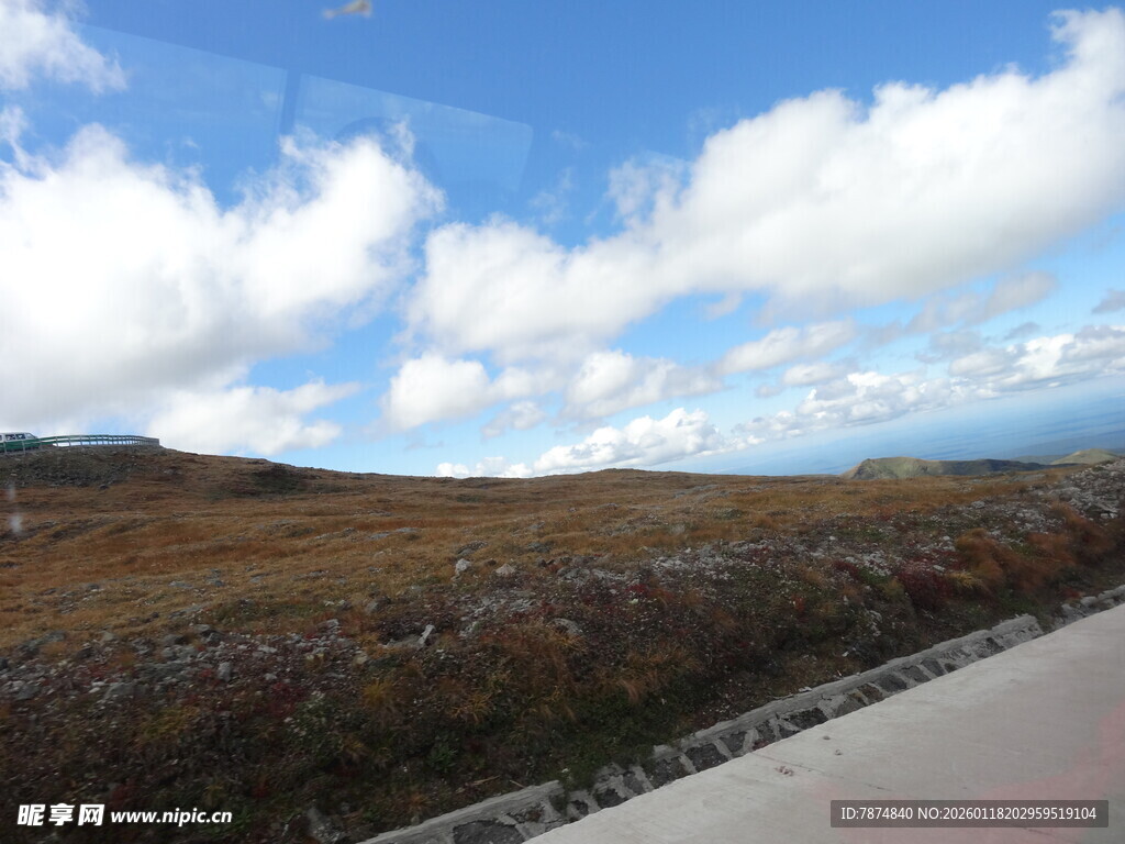 公路旁的开阔原野风景