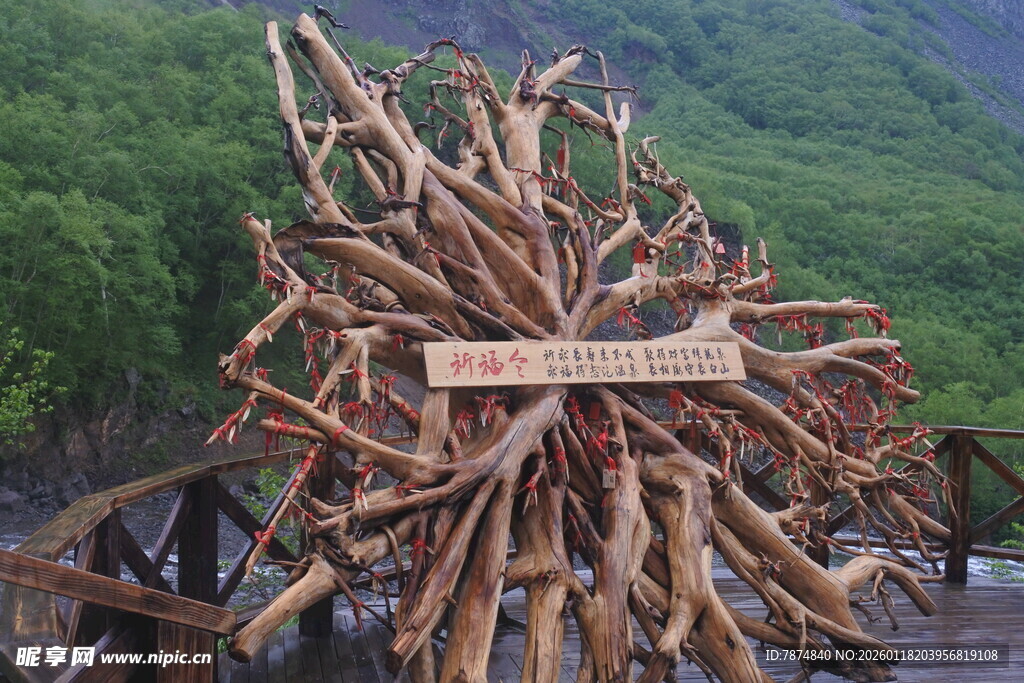 巨大木质风车景观