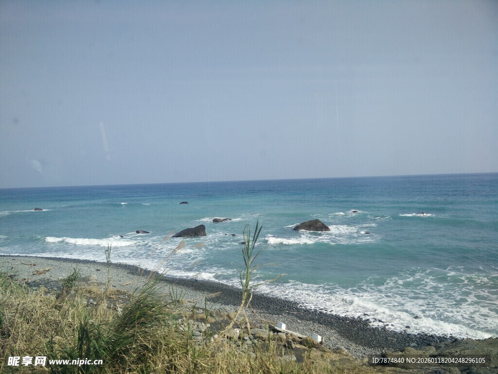 海边景致 海浪拍岸