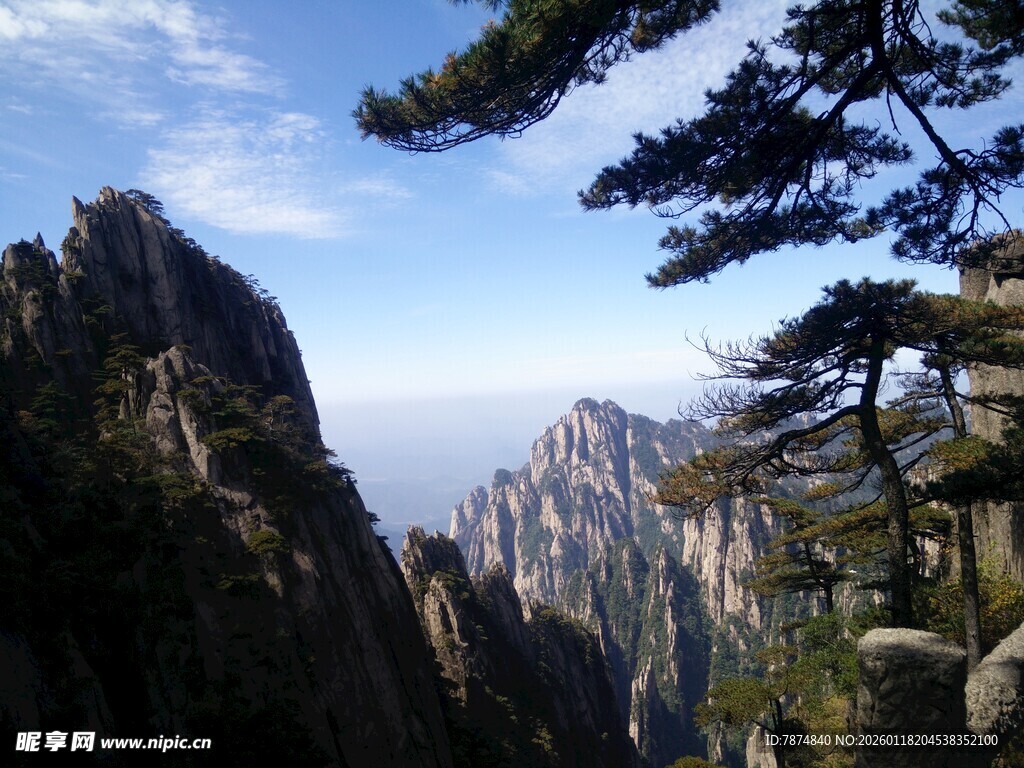 黄山奇峰与松景