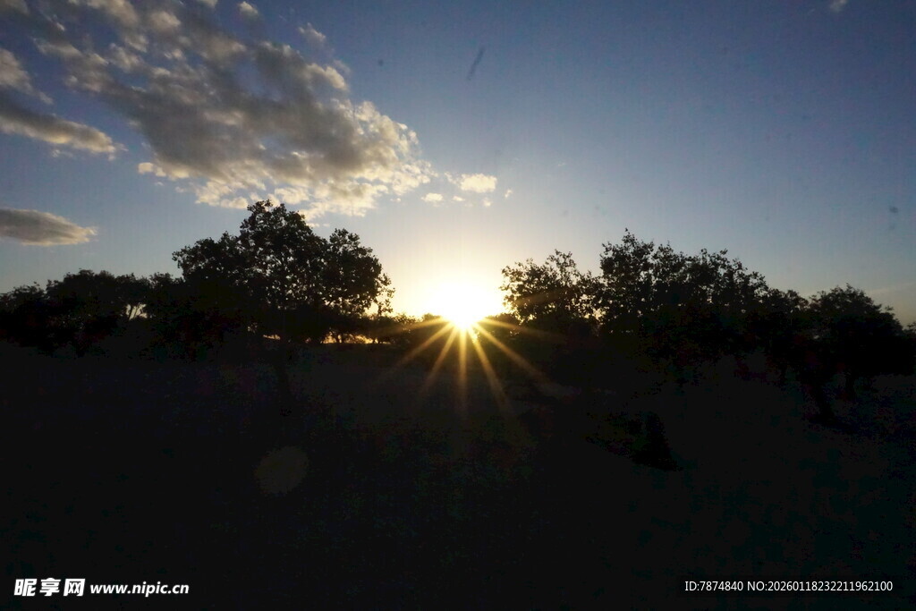 沙漠日落美景