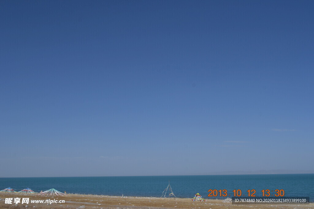 蓝天碧海沙滩美景