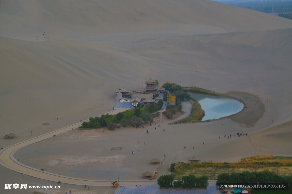 沙漠中的绿洲景观
