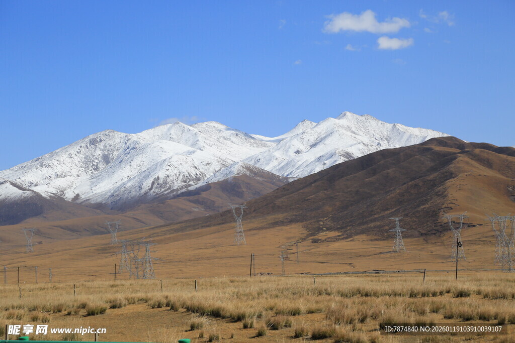 雪山下的广袤原野