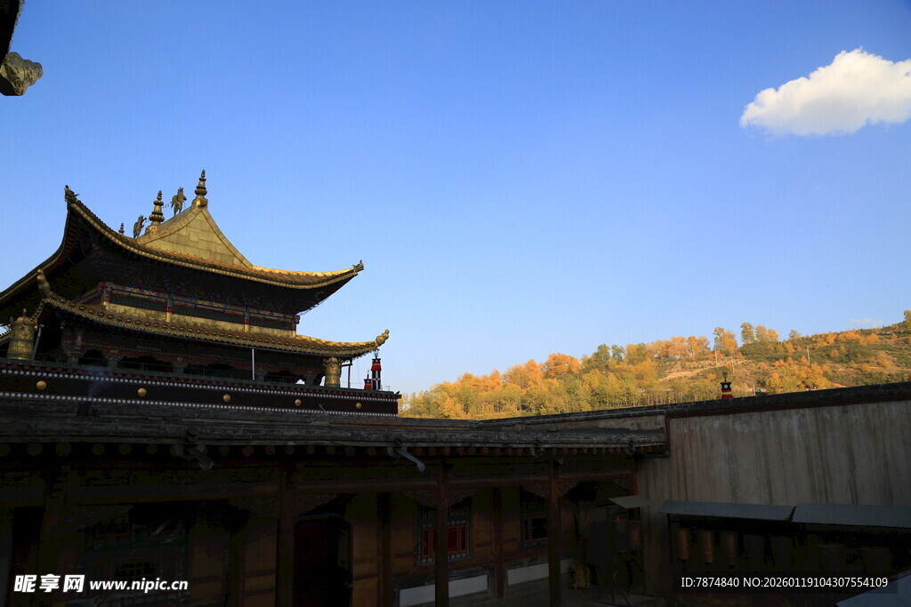 古建楼阁映蓝天