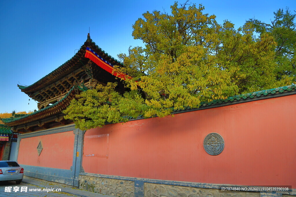中式红墙古建筑景致