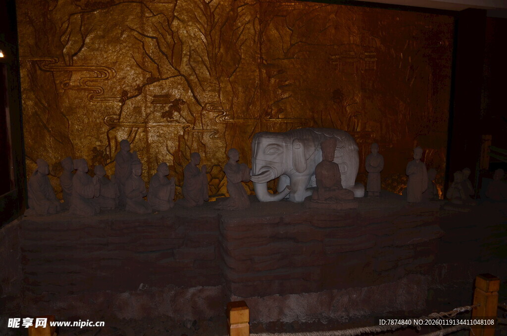 古老神秘的墙面雕刻艺术