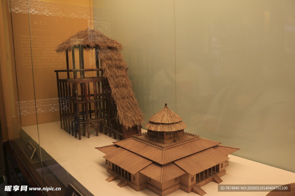 古代木质建筑模型展示