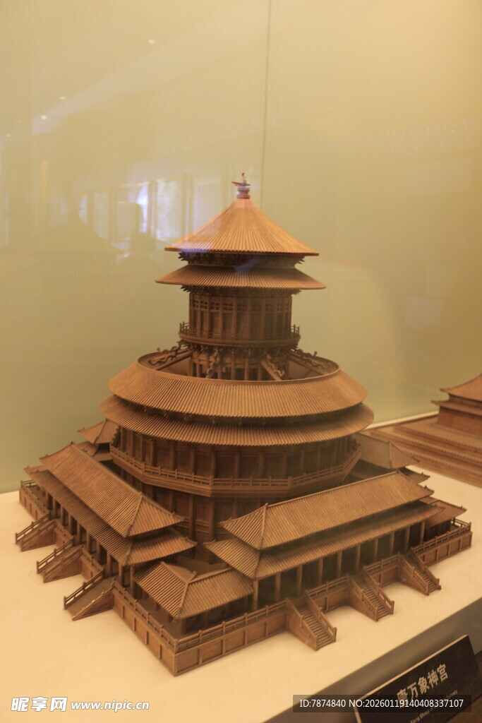 古代多层塔式建筑模型