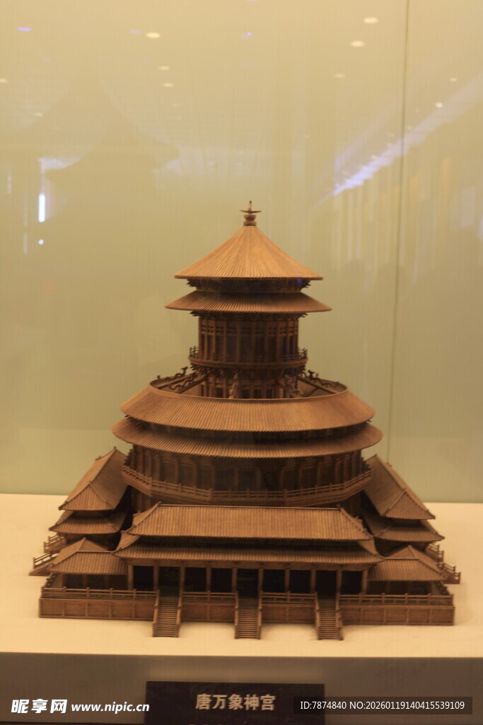 古代多层木质建筑模型