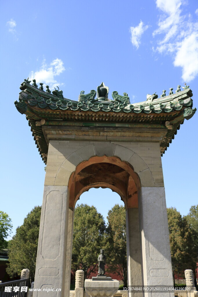 中式古典拱门建筑景观