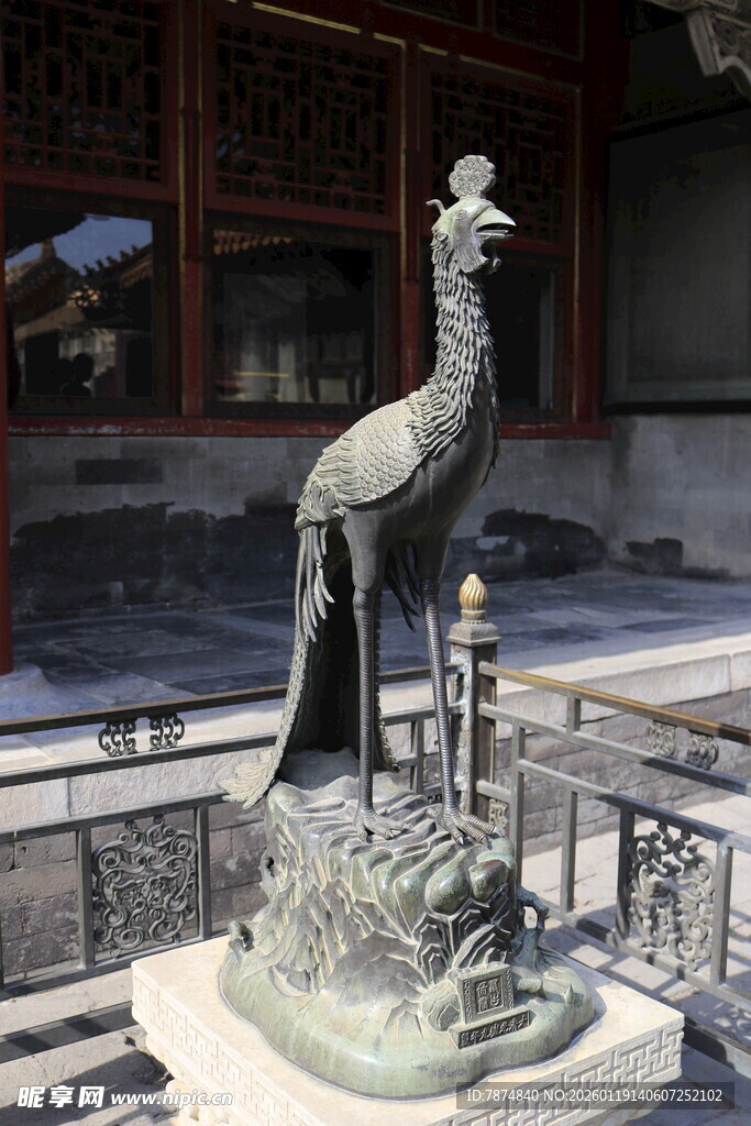 故宫铜鹤雕塑