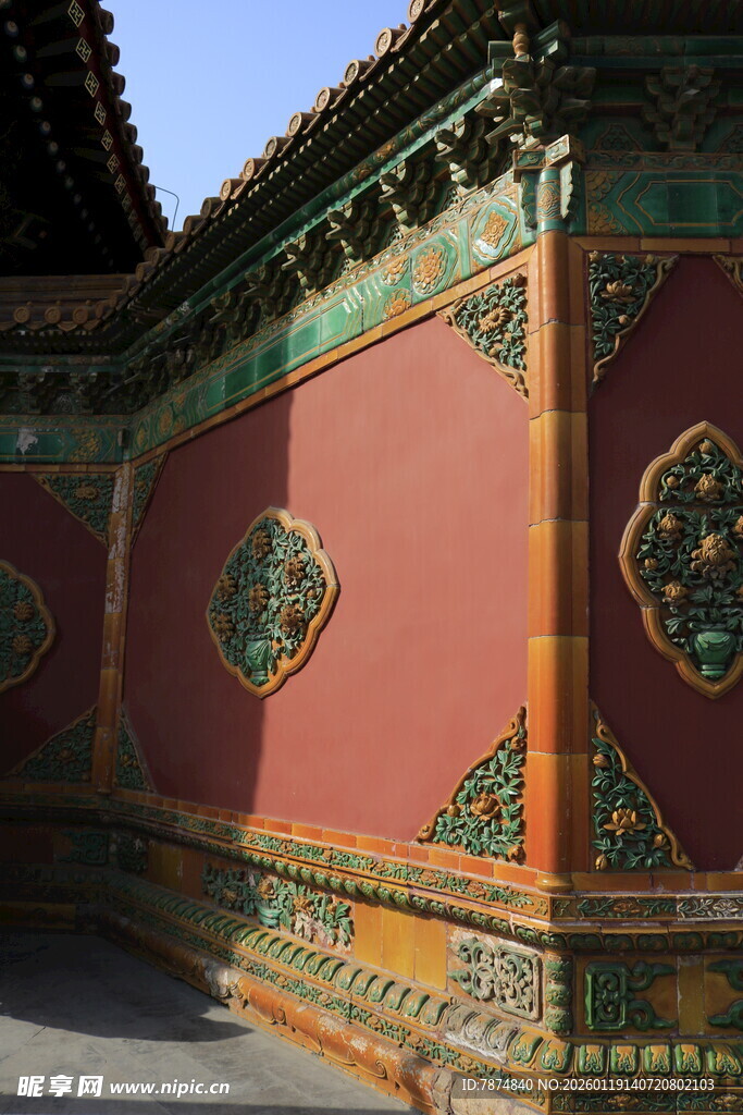 故宫红墙精美装饰细节