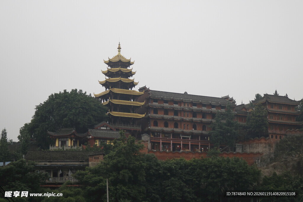 山间古寺建筑景观