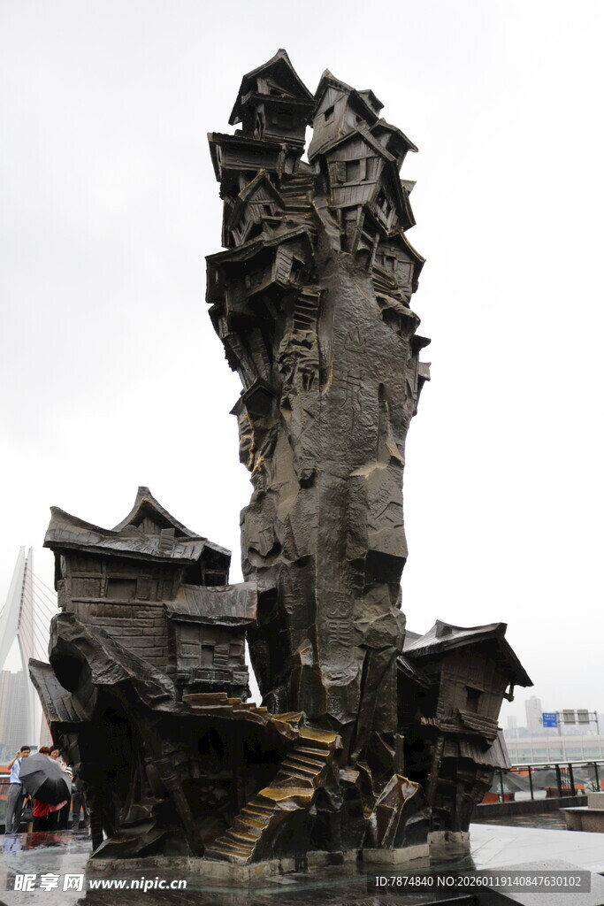 古老奇特的石塔建筑景观