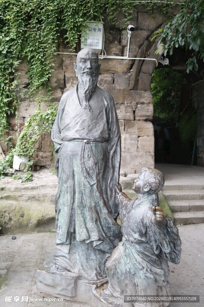 古代人物雕塑场景