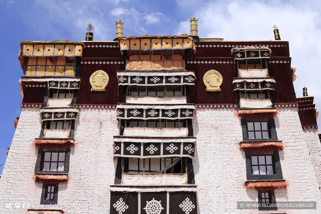 藏式建筑外观特写