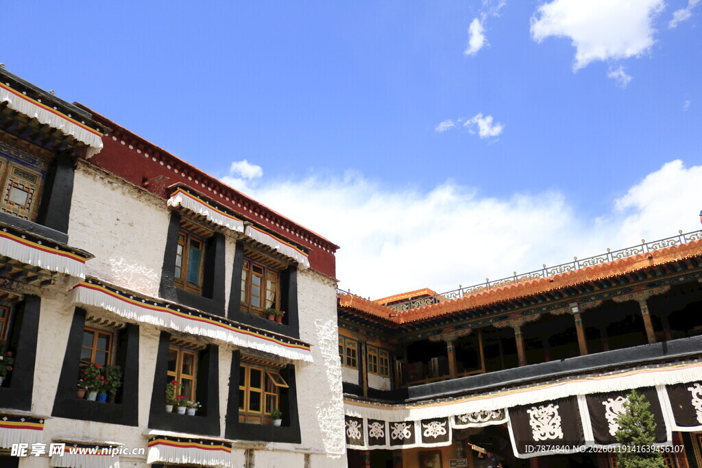 藏式风格建筑庭院景观