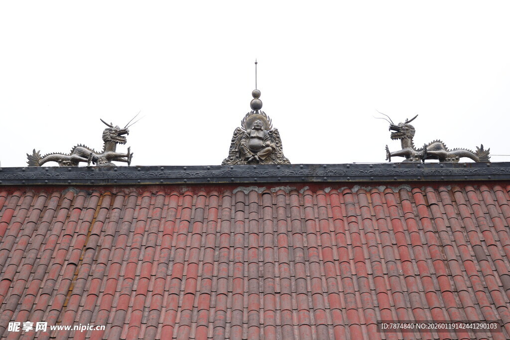 中式古建筑屋顶特写