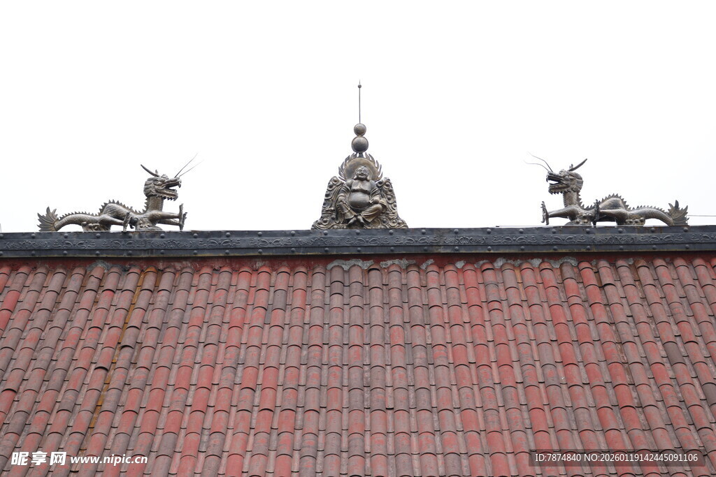 中式古建筑屋顶特写
