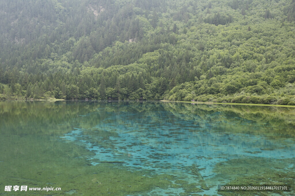 青山绿水间的幽美湖泊