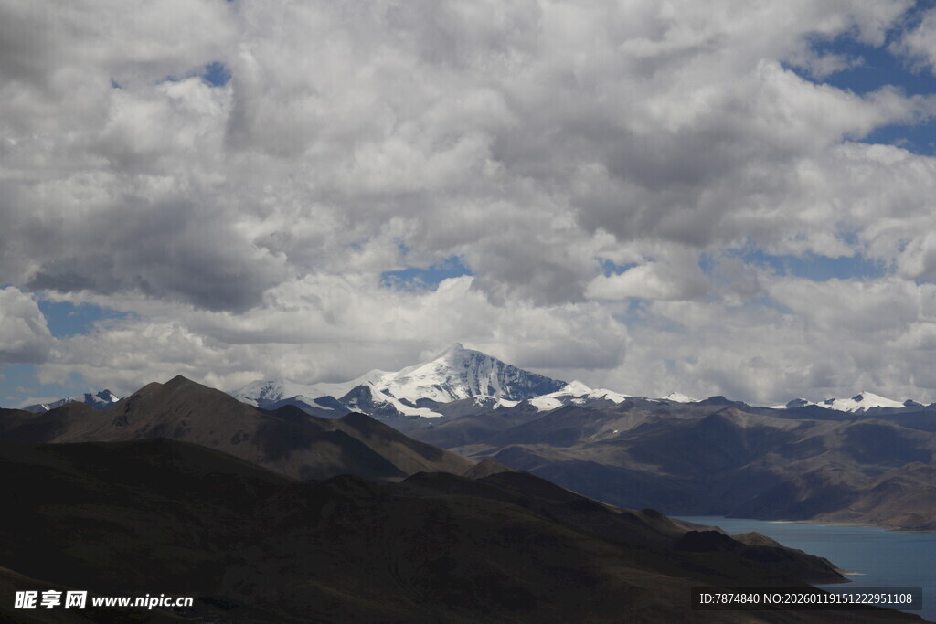 雪山云海下的壮丽山景