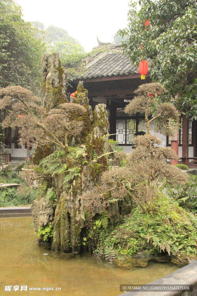 中式园林景观中的精巧景致