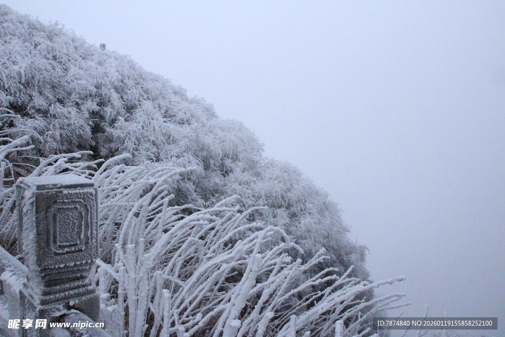 雪覆山峦 雾凇美景