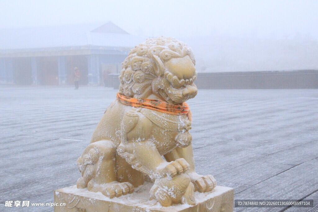 雪中石狮子