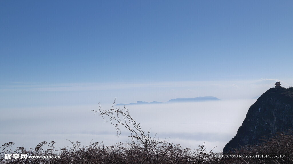 山巅云海美景