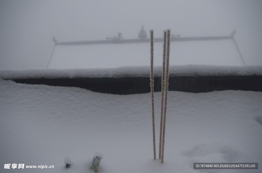 雪地中的双杆设施