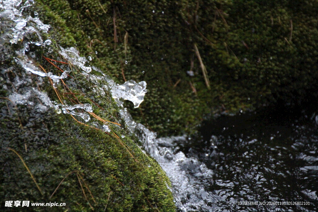 山间溪流瀑布 绿意盎然