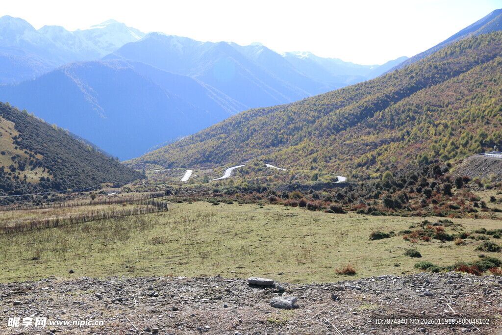 山间开阔谷地风景
